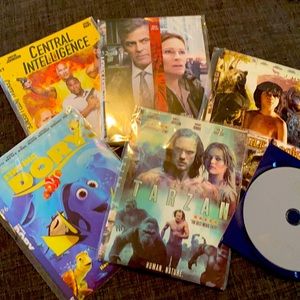 A bunch of DVDs for sale